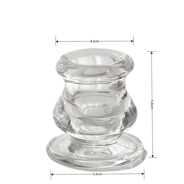 Porta-Velas de Vidro Simples com Base de Cera - Porta-Velas Romântico para Mesa de Jantar - Item Criativo de Decoração para Casa