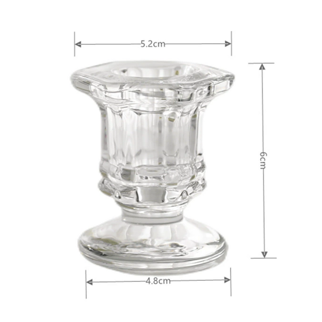 Porta-Velas de Vidro Simples com Base de Cera - Porta-Velas Romântico para Mesa de Jantar - Item Criativo de Decoração para Casa