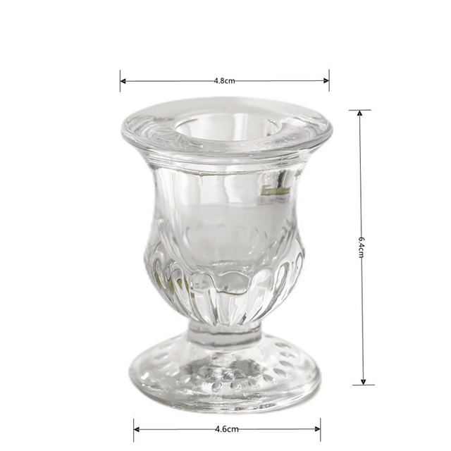 Porta-Velas de Vidro Simples com Base de Cera - Porta-Velas Romântico para Mesa de Jantar - Item Criativo de Decoração para Casa