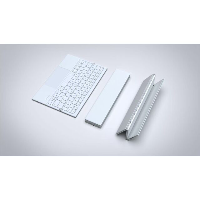 Tragbare 3-fach faltbare Bluetooth-Tastatur mit Scissor-Switch und Touch-Steuerung