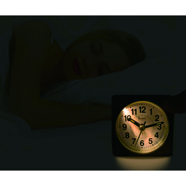 Reloj Despertador de Cuarzo Personalizado al por Mayor, Sin Tictac, Tamaño Mini de Bolsillo Cuadrado, Reloj Analógico de Viaje