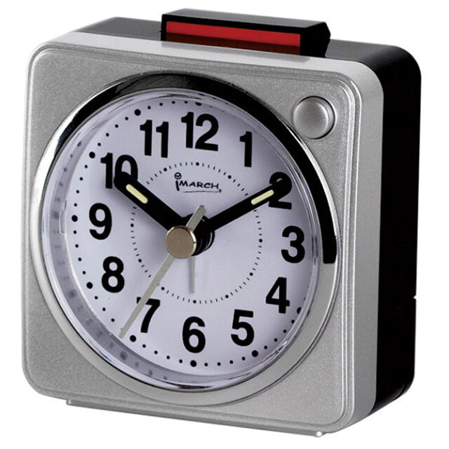 Reloj Despertador de Cuarzo Personalizado al por Mayor, Sin Tictac, Tamaño Mini de Bolsillo Cuadrado, Reloj Analógico de Viaje