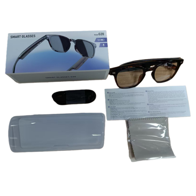 Gonbes New OEM Bluetooth5.4 Smart Glasses Audio G20 Touch Control Calling Speaker Transfer AI Real-time Photochromic Lens IPX4