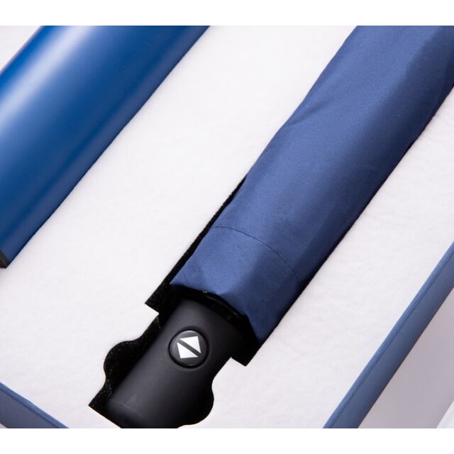 Coffret Cadeau d'Affaires de Luxe comprenant un Parapluie Pliant de Protection UV Promotionnel et une Clé USB Intégrée
