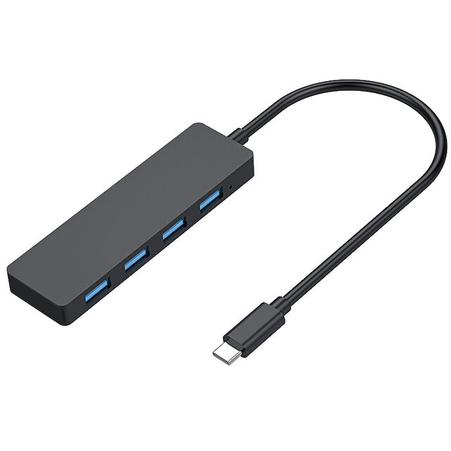 Hub USB 4 en 1 de aleación de aluminio, tipo C USB 3.1, transmisión de alta velocidad, 4 puertos para múltiples dispositivos