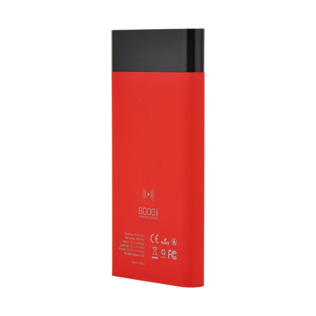 Tragbares Ladegerät Powerbank 8000mAh mit externem Akku und kabelloser Ladefunktion