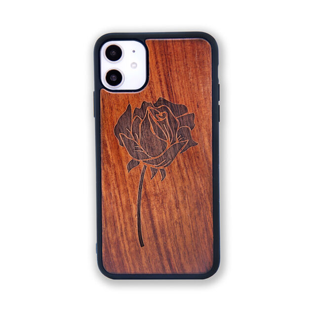 Casing HP 360 Full Cover Pola Kayu Ukir untuk iPhone 11