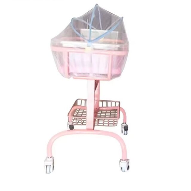 Hot Selling New Arrival Safe Stainless Steel Baby Cart Baby Bed Transparent Newborn Sleeping Bed With Pole