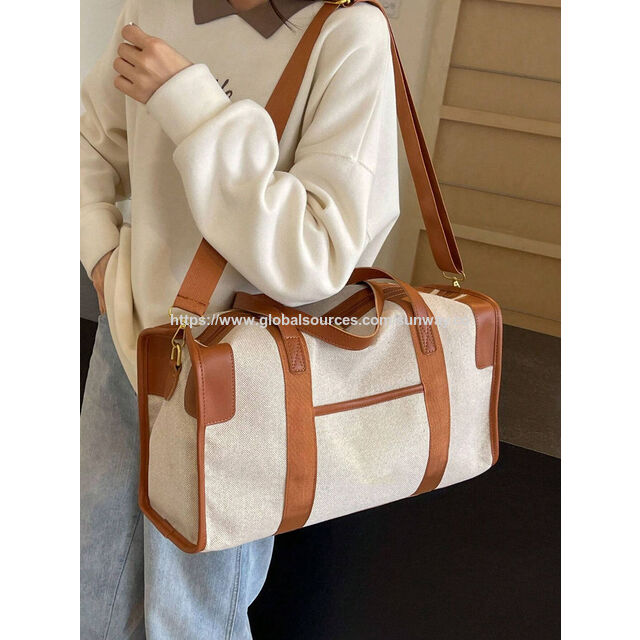 Bolsa de viaje de gran capacidad, bolso de mano de moda con bloques de color, bandolera informal multifuncional