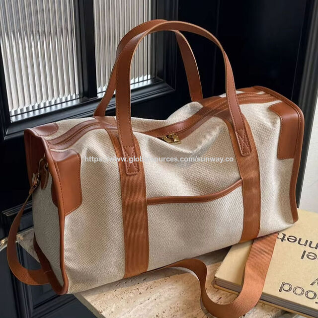Bolsa de viaje de gran capacidad, bolso de mano de moda con bloques de color, bandolera informal multifuncional