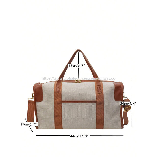Bolsa de viaje de gran capacidad, bolso de mano de moda con bloques de color, bandolera informal multifuncional