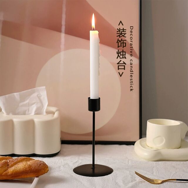 Ornamentos de castiçal para casa, adereços retrô para jantar à luz de velas, decorações simples e românticas para mesas de jantar em casa