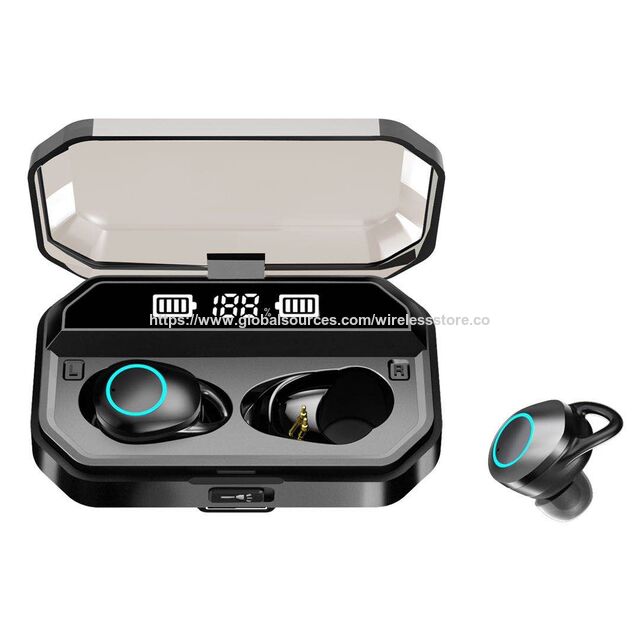 Écouteurs TWS à double affichage numérique, Bluetooth 5.0, fonction lampe de poche, mini écouteurs intra-auriculaires à prix économique
