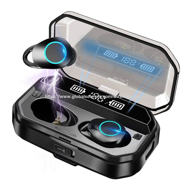 Écouteurs TWS à double affichage numérique, Bluetooth 5.0, fonction lampe de poche, mini écouteurs intra-auriculaires à prix économique
