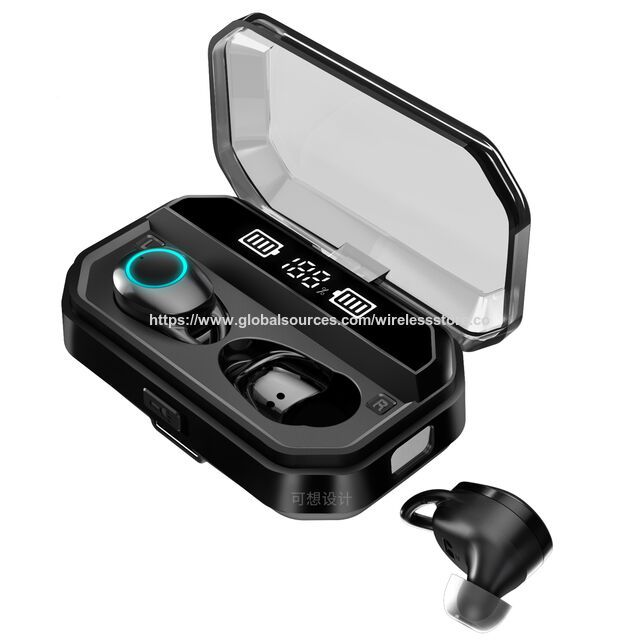 Écouteurs TWS à double affichage numérique, Bluetooth 5.0, fonction lampe de poche, mini écouteurs intra-auriculaires à prix économique