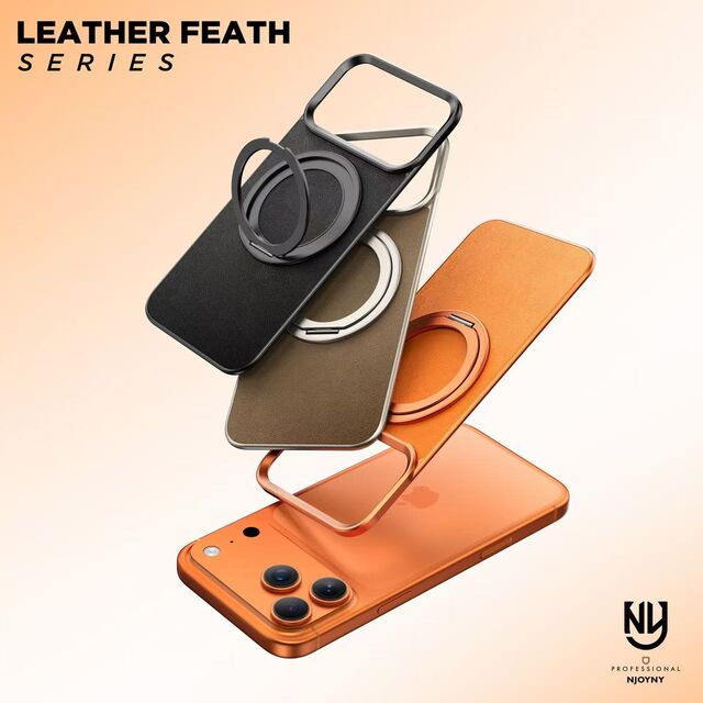 Capa de Telefone em Couro Premium com Suporte Giratório de Liga, Encaixe Magnético para Trabalho de Escritório - Preço de Fábrica