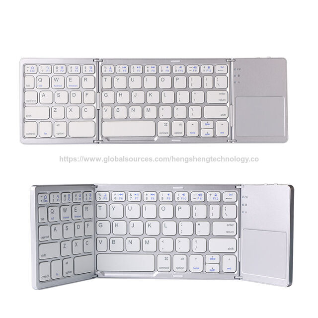Tragbare Vollformat Faltbare Bluetooth-Tastatur mit großem Touchpad, Kompaktes Kabelloses Design für Mobile Workstations