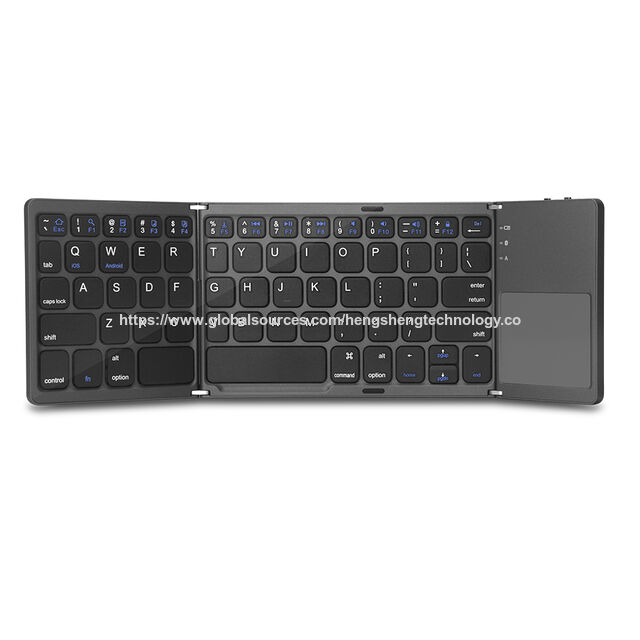 Tragbare Vollformat Faltbare Bluetooth-Tastatur mit großem Touchpad, Kompaktes Kabelloses Design für Mobile Workstations