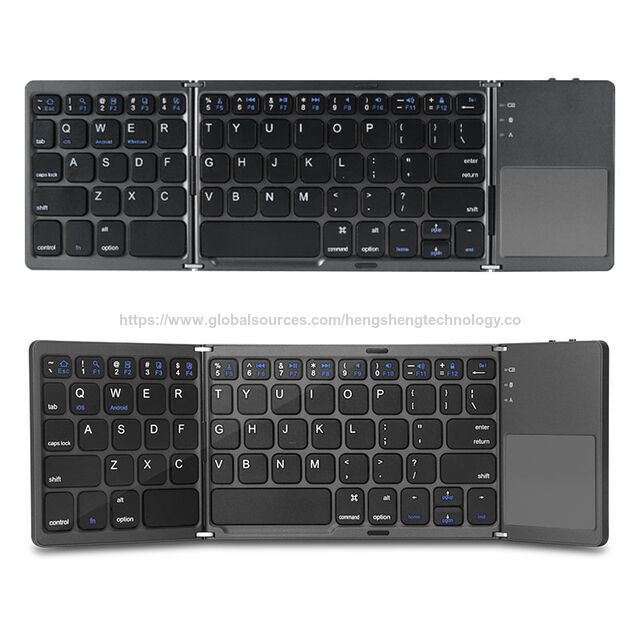 Tragbare Vollformat Faltbare Bluetooth-Tastatur mit großem Touchpad, Kompaktes Kabelloses Design für Mobile Workstations