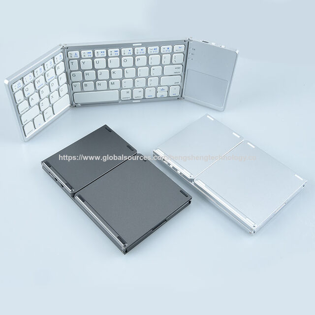 Tragbare Vollformat Faltbare Bluetooth-Tastatur mit großem Touchpad, Kompaktes Kabelloses Design für Mobile Workstations