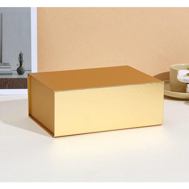 Caja de regalo plegable con asa, tapa abatible magnética, diseño plegable, personalizable con logo