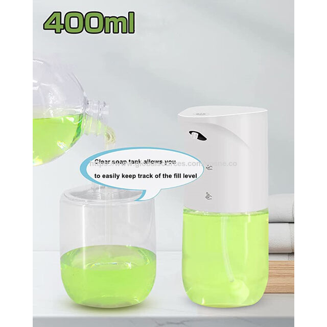 Dispensador Automático de Sabão em Espuma Plástico a Pilhas Frasco Dispensador de Sabão Para Hotel 400ML