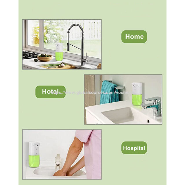 Dispensador Automático de Sabão em Espuma Plástico a Pilhas Frasco Dispensador de Sabão Para Hotel 400ML