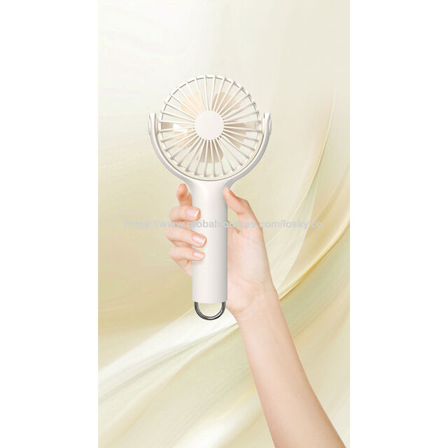 Sommer Mini Tragbarer Lüfter Süßes Design 3 Geschwindigkeiten USB Wiederaufladbar Kleiner Persönlicher Handventilator für Reisen, Geschenk für Mädchen & Damen (Pink)