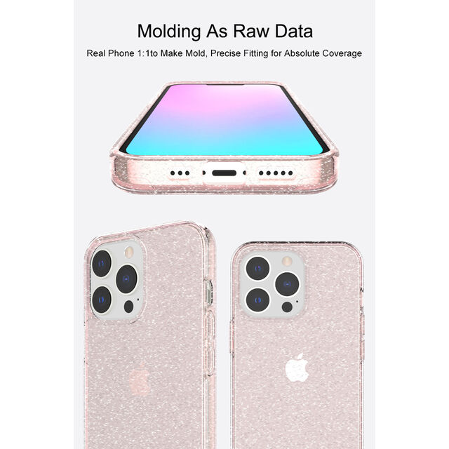 Funda de TPU transparente con purpurina anti-shock para iPhone 13 Pro Max 6.7 (2021)