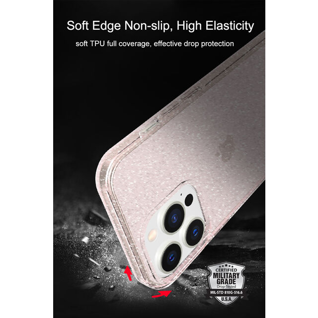 Funda de TPU transparente con purpurina anti-shock para iPhone 13 Pro Max 6.7 (2021)