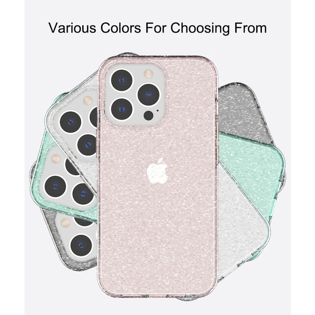 Funda de TPU transparente con purpurina anti-shock para iPhone 13 Pro Max 6.7 (2021)