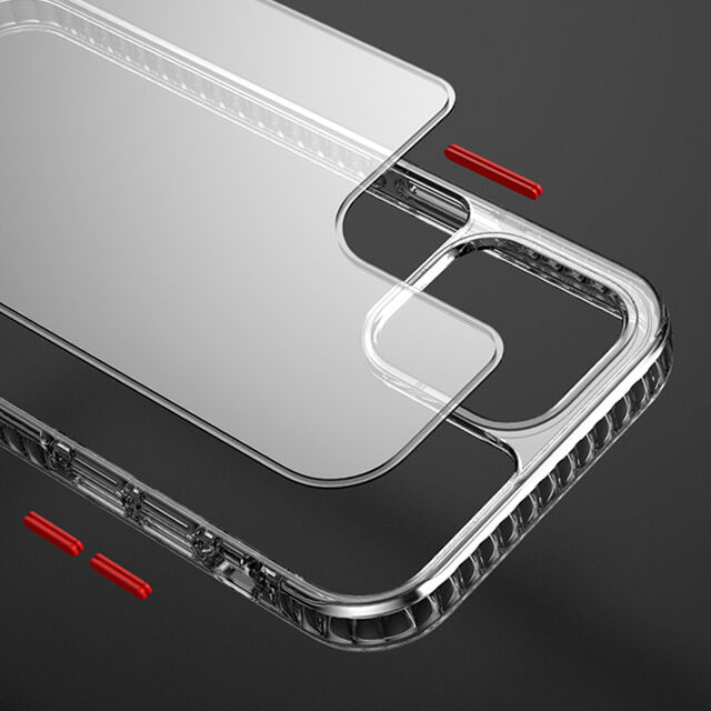 Casing Ponsel Transparan Bening Hibrida Kristal TPU PC Anti Jatuh 3 Meter untuk iPhone 12/12 Pro