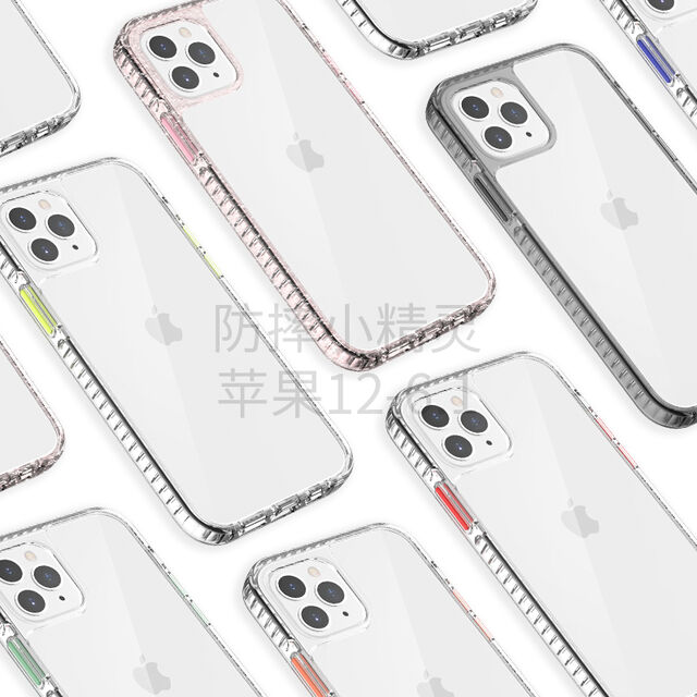 Casing Ponsel Transparan Bening Hibrida Kristal TPU PC Anti Jatuh 3 Meter untuk iPhone 12/12 Pro