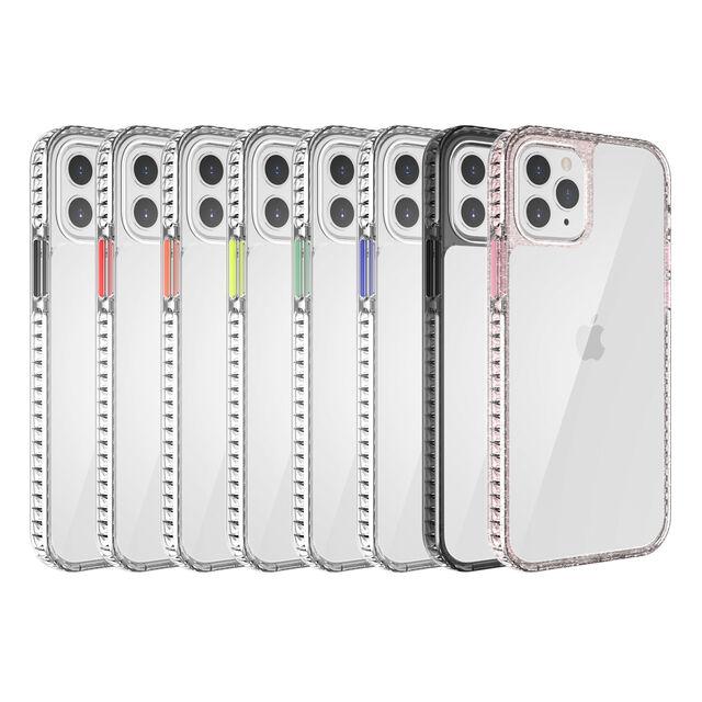 Casing Ponsel Transparan Bening Hibrida Kristal TPU PC Anti Jatuh 3 Meter untuk iPhone 12/12 Pro