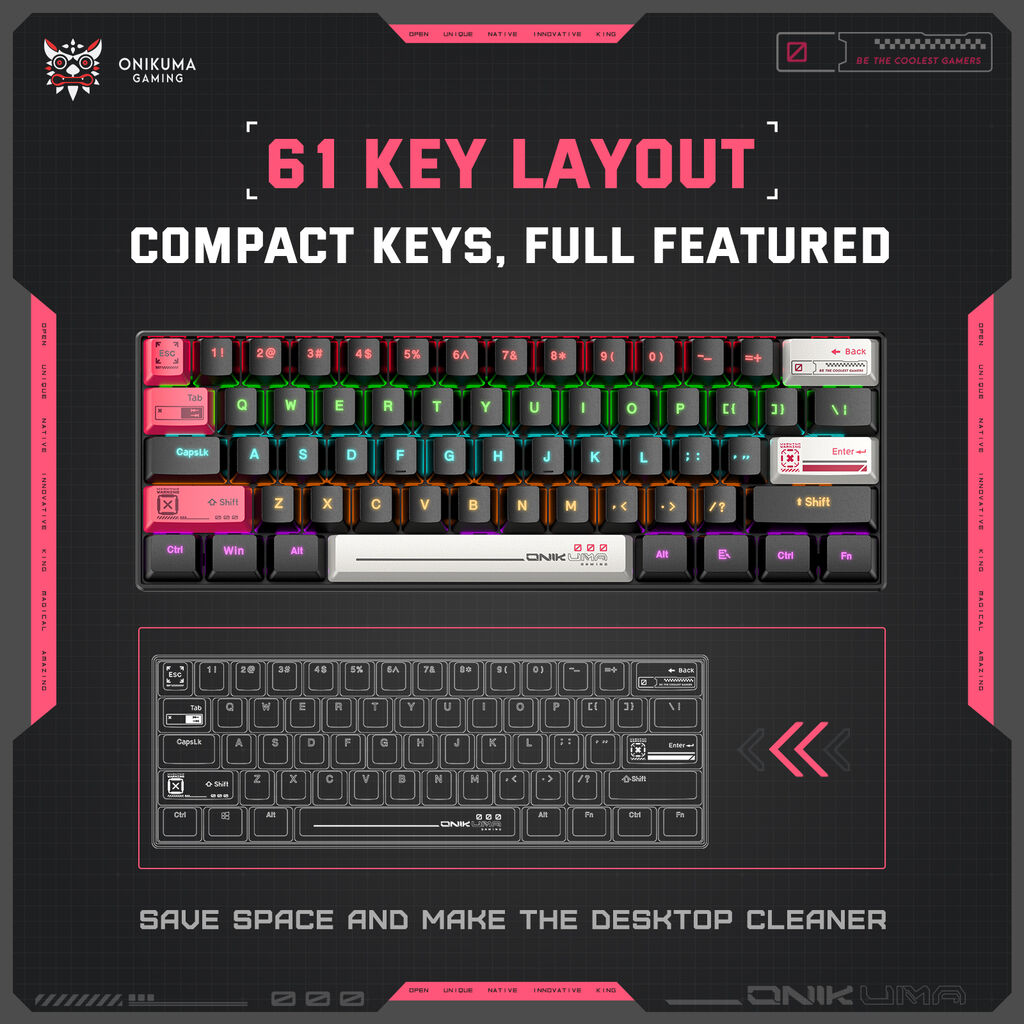 ONIKUMA MT605 61-Key Compact Layout