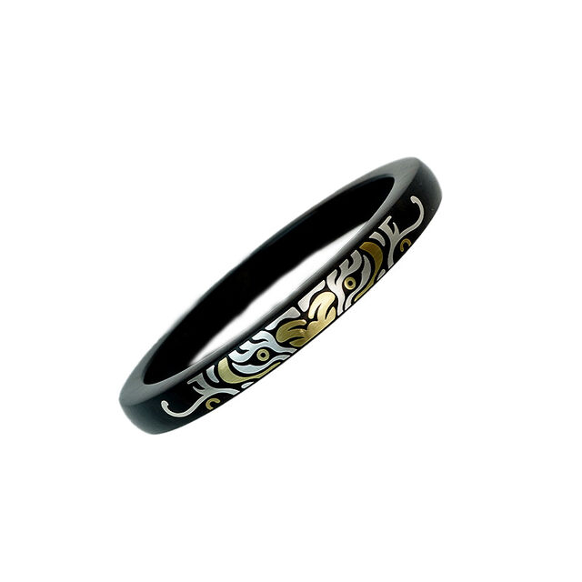 Pulseiras de Madeira de Ébano, com Inlay de Prata, Bracelete de Tigre, Jacarandá