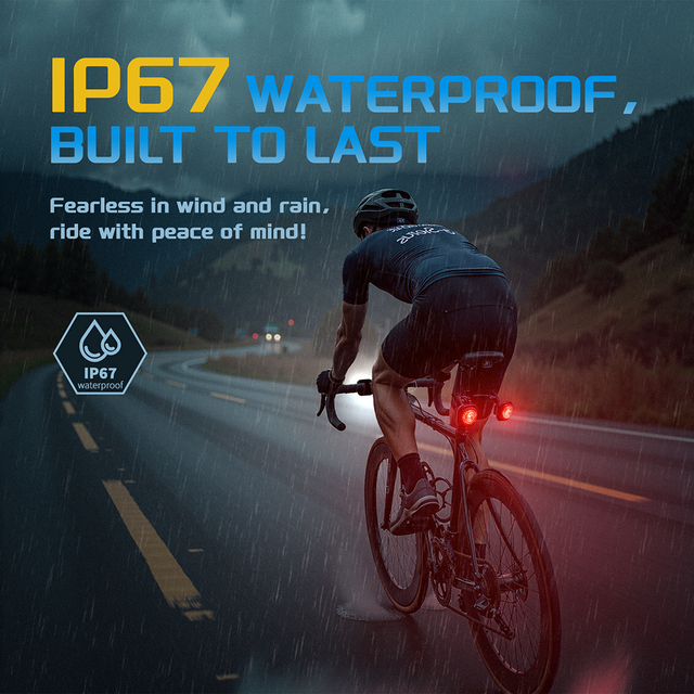 Luz de Bicicleta LED Recarregável USB 6 em 1 Portátil, à Prova d'Água para Ciclismo Noturno, com Sinalizador de Curva e Lanterna Traseira por Controle Remoto