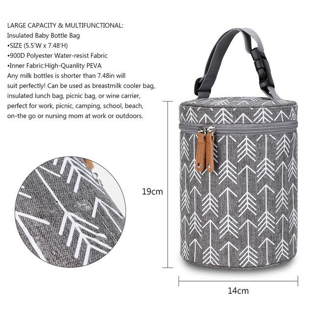 Portable Baby Food Bag Insulated Baby Bottle Bag Waterproof Warmer Breast Milk Baby Bottle Cooler Bag