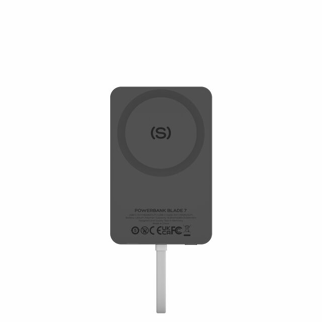 Batterie Externe MagCharge UltraSlim 5K en Aluminium, 6,95mm d'épaisseur, Charge Rapide 15W avec Câble Type-C Intégré