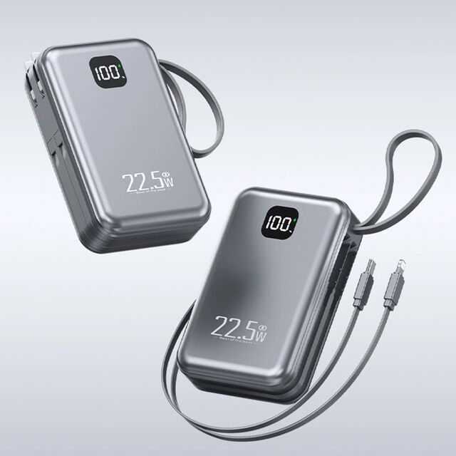 Batterie externe exclusive d'usine avec prise CA intégrée, charge rapide 22,5W, affichage numérique et grande capacité