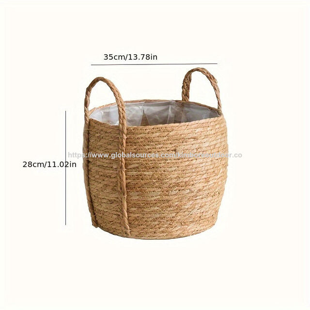 Grand Panier à Fleurs en Osier pour Jardin, Grande Jardinière en Rotin, Pot de Fleurs en Rotin pour Jardin Intérieur et Extérieur