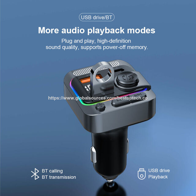 Schlankes universelles Auto-USB-C-Ladegerät 45W mit Überladeschutz, QC4.0- und PD 3.0-kompatibel, mit Kfz-Mikrofon für alle Mobiltelefone