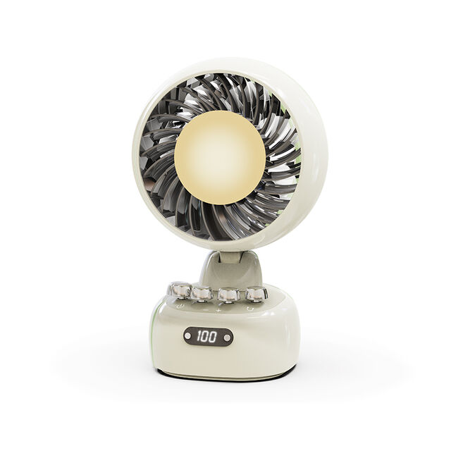 High-End Multifunktionaler Kleiner Desktop Mini-Ventilator, 3600mAh Akku, 120 Grad Kopfrotation, Drei Windgeschwindigkeiten für Auto, Wohnmobil, Outdoor