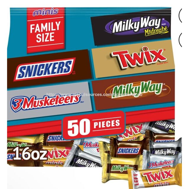 Vente en gros de M&M's, Snickers et Milky Way, assortiment de chocolats variés, format fête - Grand sac de 544 g en gros