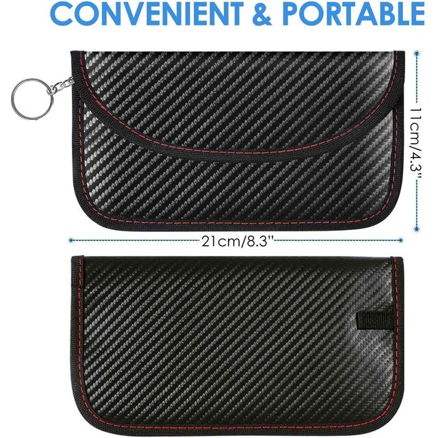 Carteras de Señal RFID para Llave de Coche, Funda Protectora Antirrobo para Llave de Mando a Distancia de Coche con Textura de Fibra de Carbono, Tarjetero Multifuncional