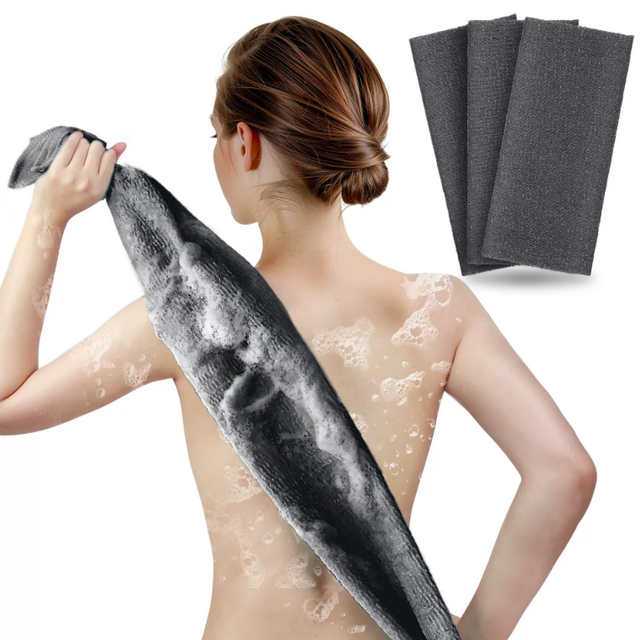 Toalla Exfoliante, Lavador Corporal, Limpiador de Espalda, Toalla de Ducha, Toalla de Belleza Japonesa, Simulación de Corteza de Calabaza de Seda