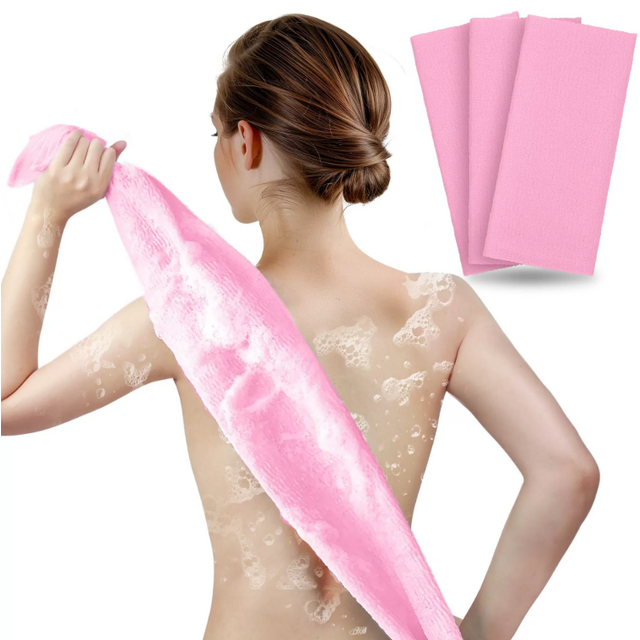 Toalla Exfoliante, Lavador Corporal, Limpiador de Espalda, Toalla de Ducha, Toalla de Belleza Japonesa, Simulación de Corteza de Calabaza de Seda