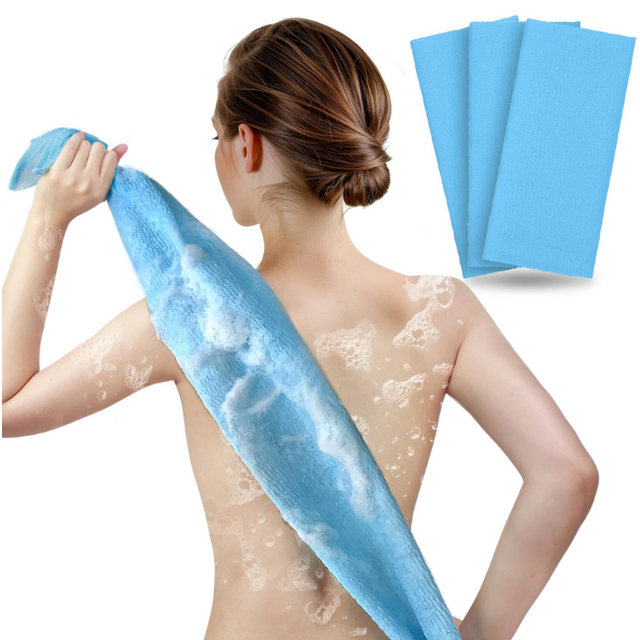 Toalla Exfoliante, Lavador Corporal, Limpiador de Espalda, Toalla de Ducha, Toalla de Belleza Japonesa, Simulación de Corteza de Calabaza de Seda