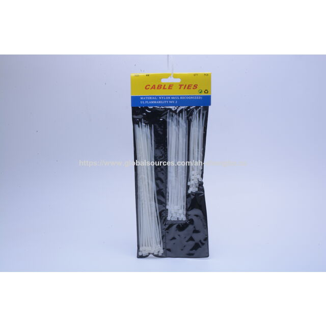Serre-câbles en Nylon Noir 4.8x300mm 100pcs Attaches de Câblage Blanc/Noir pour la Gestion des Fils à la Maison et au Bureau