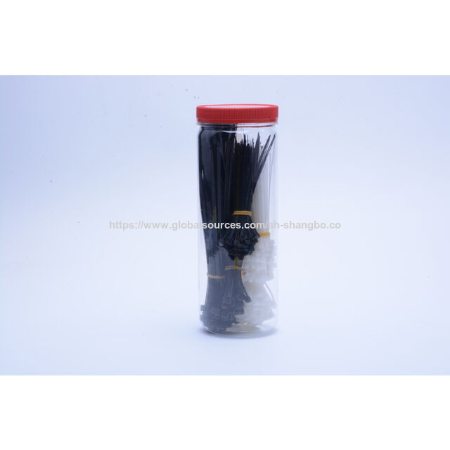 Serre-câbles en Nylon Noir 4.8x300mm 100pcs Attaches de Câblage Blanc/Noir pour la Gestion des Fils à la Maison et au Bureau